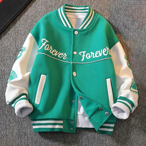 Veste Varsity Baseball Veste Varsity Homme Couleur Bloc Lettre Imprimé Graphique Manches Longues Manteau Letterman Blousons Bomber - Product Image 3
