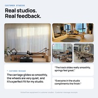 Machine de Pilates Reformer Professionnelle en Alliage d'Aluminium 2-en-1 avec Barre de Pieds Réglable et Demi-Tourne pour Studio Commercial