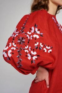 Women's Blouse New Arrival Autumn Ukrainian Embroidered Blouse For Adults V-neck <b>Balloon</b> Long Sleeve Party Wear Top Made - Product Image 4