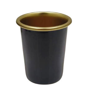 Planteur rond en aluminium de haute qualité émail rose et couleur cuivre pour jardinière de bureau intérieure jardinage fait à la main - Product Image 3