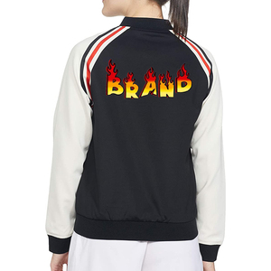 Chaqueta universitaria de satén personalizable para mujer con mangas de piel sintética y diseño personalizado bordado abrigos de alta calidad para mujer - Product Image 2