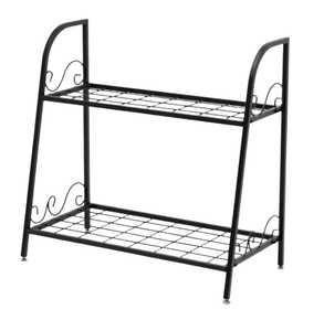 Classic Design Metal Floor Racks Stacking <b>Shelf</b> Storage 3 Tier Racks <b>Shelf</b> <b>Organizer</b> Handmade Black Floor Rack - Product Image 2