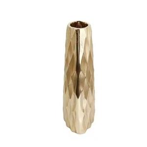 Florero de Metal de aluminio hecho a mano de alta calidad Color dorado personalizado para decoración de boda moderna para maceta - Product Image 1