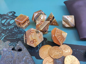 Premium Handmade Horn <b>Polyhedral</b> <b>Dice</b> 7-Piece Durable Eco-Friendly Gaming Set for Board RPG Tabletop Collectors Tradebyd - Product Image 5