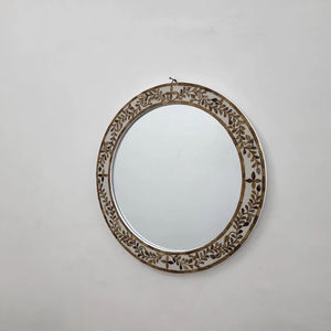 Espejo de Pared Redondo Moderno con Incrustaciones de Resina de la Mejor Calidad, Decoración Ecológica para el Hogar con Incrustaciones de Hueso - Product Image 1