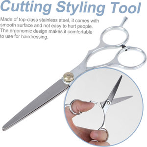 Ciseaux de coupe de cheveux professionnels pour barbiers et stylistes Ciseaux de coupe de cheveux droits Premium pour la maison et le salon Argent durable - Product Image 5