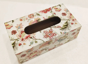 Caja de pañuelos de madera premium con estampado Meena |   Porta Servilletas Hecho a Mano de Estilo Bohemio Indio, Ecológico, para Uso Doméstico y Comercial - Product Image 2