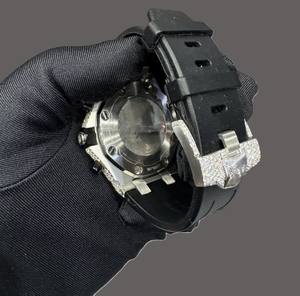 Montre automatique analogique Miyota avec mouvement automatique, bracelet en caoutchouc, boîtier en acier inoxydable, cadran noir saphir, cristal saphir, moissanite taille charme d'affaires, qualité D/VVS - Product Image 4