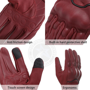 Gants de moto pour la route, pour le vélo, le motocross, course, écran tactile, imperméables, respirants, protection UV, isolés thermiquement, en cuir - Product Image 2