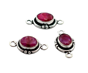 เงินโบราณและอัญมณีทับทิมชุบทอง18k ข้อต่อห่วงคู่21X11mm เครื่องประดับ NC82ทำให้เสน่ห์ค้นหา - Product Image 2