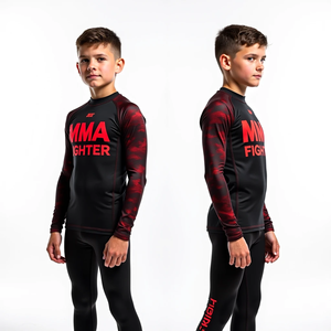 Personalizado MMA Rash Guard camisa de compresión ajuste Anti UV manga larga Top Jiu Jitsu Kimono de Jiu Jitsu - Product Image 4