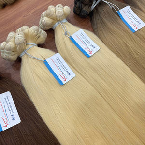 ผมต่อแบบ100% ผมบริสุทธิ์จากเวียดนามสองชั้นสีบลอนด์ทำจากผ้าธรรมชาติ - Product Image 1