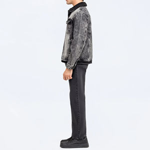 Veste en cuir 100% coton pour hommes élégants, haut confortable avec fermeture éclair à séchage rapide pour vêtements de printemps OEM en tissu tricoté personnalisable - Product Image 3