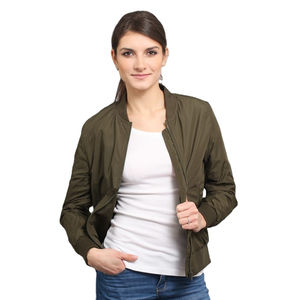 Chaquetas Bomber para mujer Logotipo personalizado Etiqueta privada Chaquetas Bomber clásicas con cremallera para mujer Suministro directo de fábrica Chaquetas OEM - Product Image 1