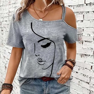 เสื้อยืดแขนสั้นแฟชั่นใหม่ผ้าคอตตอนสำหรับ MS-TS-219 100% 2025ไหล่ปรับแต่งได้คุณภาพสูงฤดูร้อน - Product Image 6