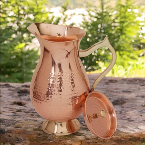 Pichet à eau en cuivre écologique personnalisé de haute qualité avec couvercle pour hôtel restaurant couleur et logo personnalisés - Product Image 3