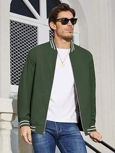 Chaqueta cortavientos ligera con cremallera para hombre con bolsillos cuello alto logotipo frontal para Otoño Invierno primavera - Product Image 2