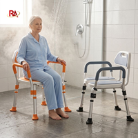 Chaise de douche médicale 3D en forme de U, classe II, réglable en hauteur, siège de bain avec double repose-pieds, design léger, capacité 126 kg, pour personnes âgées
