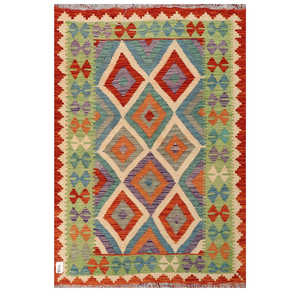 Alfombras Imaco Maimana Afganistán, Alfombra Kilim de 148 x 101 cm, Alfombras y Juegos de Alfombras Tejidas a Mano Tradicionales - Product Image 1