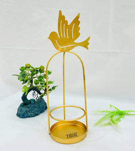 High Quality <b>Vintage</b> Metal <b>Bird</b> <b>Cage</b> Candle Holder Beautiful Hanging Gold Home Decor for Christmas Wedding Parties - Product Image 6