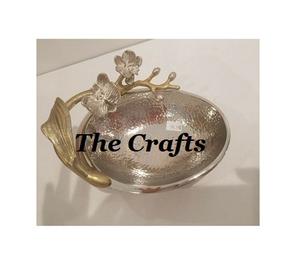 <b>Set</b> Of Three Different Size Snacks Chocolate <b>Bowl</b> In Aluminium Gold Color Serving <b>Bowl</b> With Handle For Sale - Product Image 3