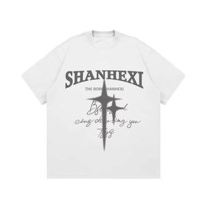 DG European American Trendy Brand Letter Printed Camiseta para hombre Street Hip-Hop Retro Style Loose Heavyweight Opaque 260g Small - Product Image 6