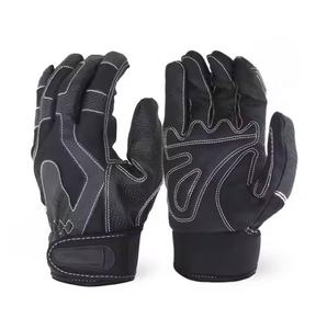 Guantes mecánicos totalmente negros Guantes de cuero sintético de primera calidad con parche de Palma de espuma negra Guantes de seguridad de trabajo de cuero - Product Image 5