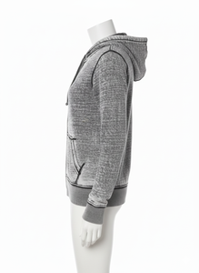 Sweats à capuche personnalisés de luxe, en molleton français, délavé à l'acide, lourd, ample, court, zippé, avec strass, pour hommes - Product Image 2