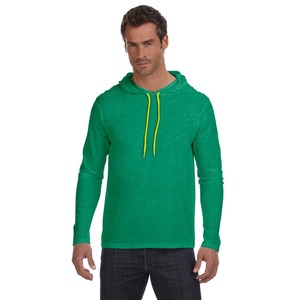 Camiseta ligera de manga larga Sudadera con capucha de tres mezclas ecológica súper suave teñida con patrón sólido para la primavera - Product Image 4