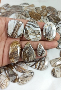 Mélange de cristaux naturels en forme de plume, agate cabochon avec pierre précieuse pour bijoux, pierre précieuse en vrac - Product Image 4