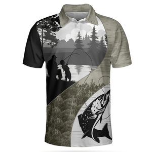 Nuevas Camisetas Polo de Manga Corta Unisex OEM, Totalmente Sublimadas, Protección Solar UPF 50, Ropa de Pesca, Poliéster y Spandex - Product Image 4