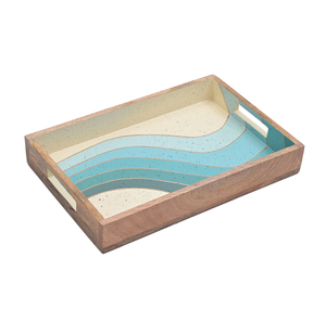 ถาดเสิร์ฟไม้พิมพ์ลายสี่เหลี่ยมทองเหลือง AK พร้อมที่จับหลายสีสำหรับโต๊ะอาหาร/เครื่องครัวเครื่องประดับ - Product Image 2