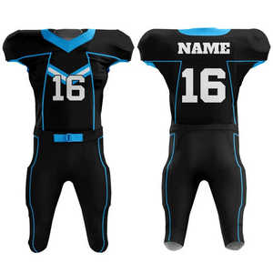 Cómodos uniformes de fútbol americano Equipo transpirable elegante con logotipo bordado sublimado Camisetas y pantalones cortos impresos - Product Image 1