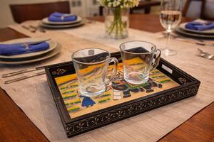 Bandeja de Servicio de Diseño con Recubrimiento de Esmalte de Madera MDF, Bandeja de Mesa de Alta Calidad para Hoteles y Restaurantes - Product Image 2