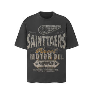 Personnalisé de haute qualité lourd 100% coton décontracté Vintage surdimensionné T-shirts à manches longues motif Design court personnalisable - Product Image 5