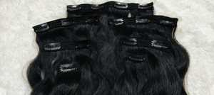 Vente en gros d'extensions de cheveux humains vierges Remy européens 100% clips de trame de machine de haute qualité - Product Image 2