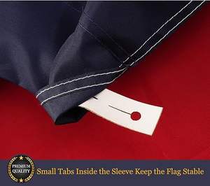 Drapeau américain à manches de 2,5 x 4 pieds, imperméable, pour extérieur, en polyester, étoiles brodées, rayures cousues durables, mât en aluminium - Product Image 4