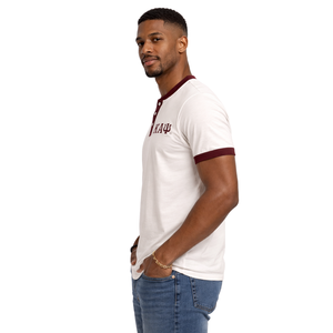 Kappa Alpha Psi Kream-Premium <b>Henley</b> Shirt True To Size Soft Cotton Blend Button Placket Embroidered Greek Letter Crest - Product Image 3