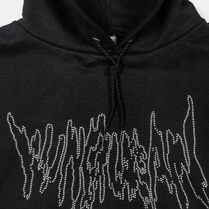 เสื้อฮู้ดมีซิปสำหรับผู้ชายผ้าคอตตอนผสมมีฮู้ดพลอยเทียมออกแบบได้ตามต้องการดีไซน์ใหม่ล่าสุด - Product Image 3