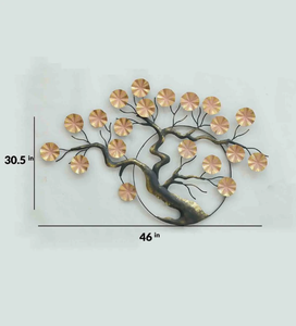 Ak ทองเหลืองนามธรรมต้นไม้ใบเล็กสีทองและสีดำตกแต่งโลหะแขวนผนังศิลปะสำหรับห้องครัวศิลปะ - Product Image 3
