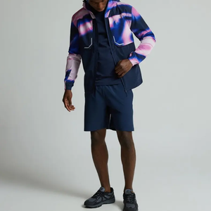 OEM Custom <b>Men's</b> Winter Printed Outdoor Sportswear Polyester Cotton Breathable Windbreaker Zip-Up <b>Track</b> <b>Jacket</b> Hooded Pants - Product Image 2