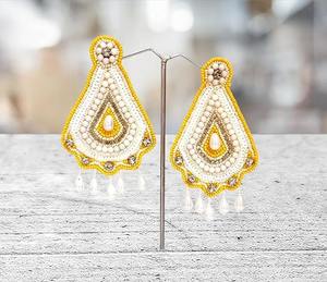 Fashion Jewelry Seed Bead Embroidered Earrings India Handmade Multi Color Earrings for Women <b>Girls</b> JAVED HANDICRAFTS Valentine's - Product Image 2