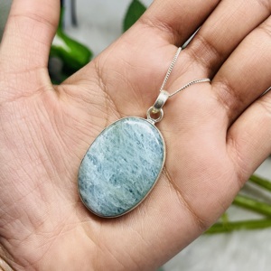 925จี้สร้อยคอเงินอมาโซไนต์ทำด้วยมือสไตล์วินเทจอัญมณีอเมซอนไนต์ธรรมชาติของขวัญสำหรับเธอ - Product Image 4