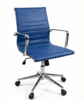 Chaise de bureau exécutive moderne avec cadre et accoudoirs pivotants réglables en acier inoxydable pour espace de travail