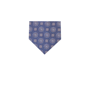 Cravatta Classica da Uomo Tasso Elba con Medaglione, Blu Scuro in Seta, Taglia Regolare - Product Image 3