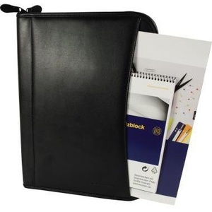 Soennecken DORTMUND Writing Portfolio 34 X 27 X 2.5 cm Black Cowhide Leather Desktop & <b>Drawer</b> Organizer - Product Image 4