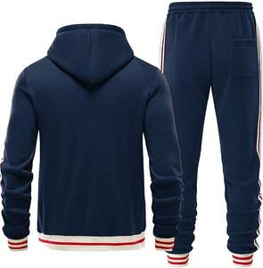 Ensemble de survêtement en velours à capuche unisexe d'hiver en deux pièces, taille plus, respirant, en spandex/polyester, avec logo personnalisé - Product Image 2