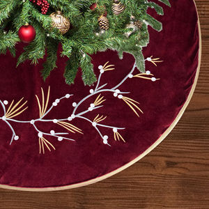 Falda para árbol de Navidad, diseño elegante para las fiestas, tela suave, tapete redondo para cubrir la base del árbol de Navidad, decoración festiva para interiores - Product Image 1