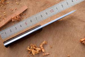 Cuchillo desollador de acero inoxidable hecho a mano personalizado con mango de madera con hermosa Funda de cuero - Product Image 2