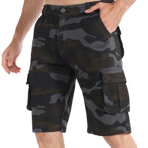 Vente en gros Short de jogging personnalisé 100% coton avec taille élastique brodée Short cargo solide à motif vintage pour homme - Product Image 3
